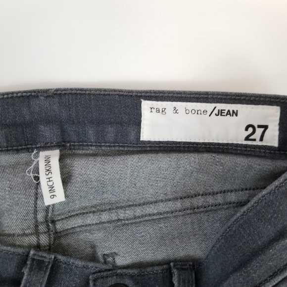Rag & Bone 9 Inch Skinny gray denim skinny jeans - Picture 6 of 7